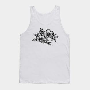 Black and white floral sketch Tank Top